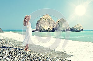 Girl looking to the sea