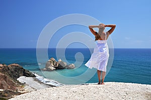 Girl looking to the sea, Cyprus