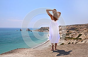 Girl looking to the sea, Cyprus