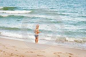 girl looks at the sea