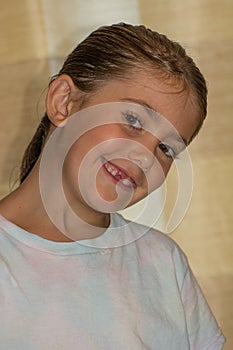 Girl loses front tooth headshot