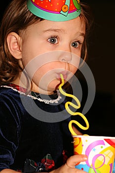 Girl Lost in Birthday Party Excitement