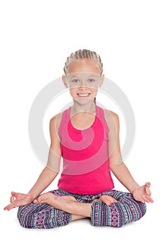 Girl in the lotus position