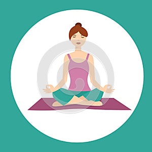 Girl In Lotus Yoga Position. Vector