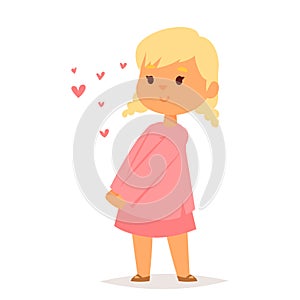 Girl in love vector character happy smiling kid romantic woman amorousness together adult relationship. photo