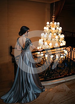 Girl in a luxurious, evening dress