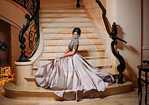 Girl in a luxurious, evening dress