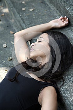 Girl lying down