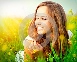 Girl lying on Green Grass