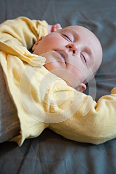 Girl lying supine sleeping