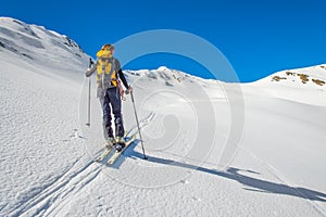 Girl makes ski mountaineering