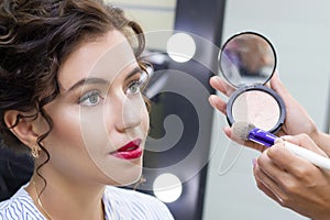 Girl at makeup artist