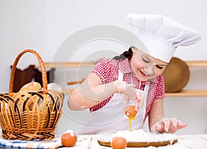 Girl making bread