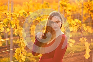 Girl making catlike gesture with her hand photo