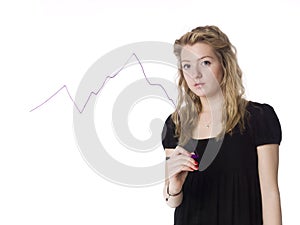Girl making a diagram