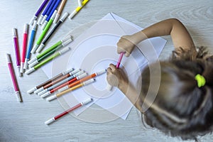 Girl making a drawing