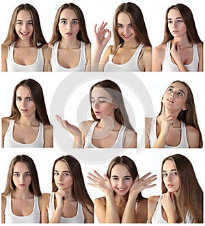 Girl making facial expressions