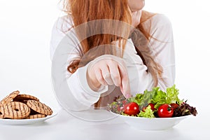 Girl making healthy diet choices