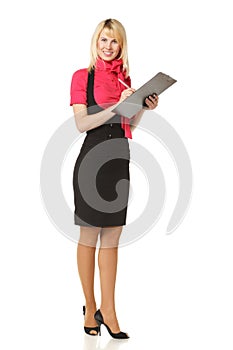 Girl making notes