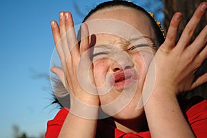 Girl making a silly face