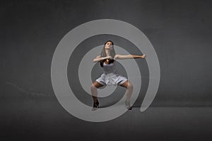 Girl in a martial arts pose