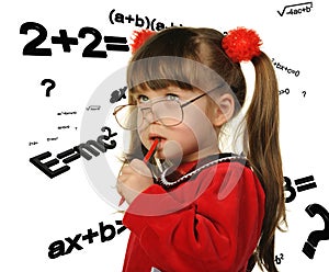 The girl and mathematical formulas