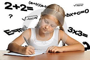 The girl and mathematical formulas