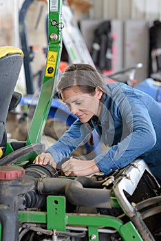 girl mechanic in garage