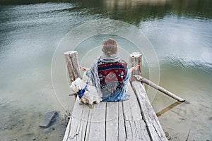 Girl meditating at the nature