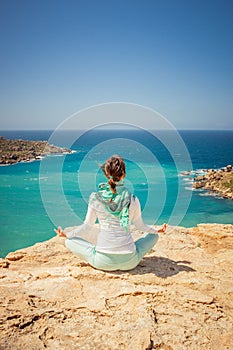 Girl in a meditation pose