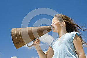 Girl and megaphone