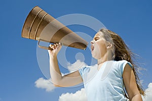 Girl and megaphone