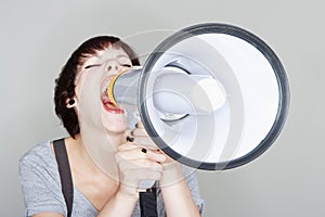 Girl with a megaphone