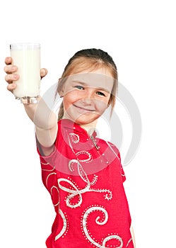 Girl with milk glass