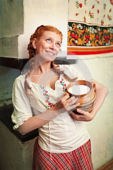 The girl with a milk jug