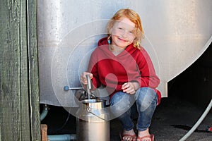 Girl with milkcan