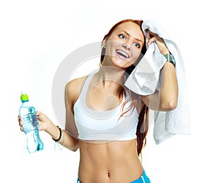 Girl with mineral water