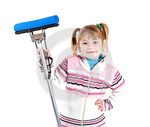 Girl with mop