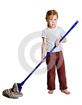 Girl with a mop