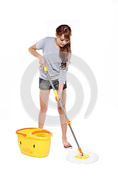 Girl mopping