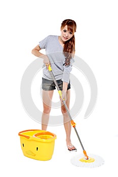 Girl mopping