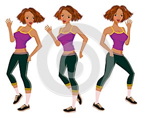 Girl motion movements sports isolated photo
