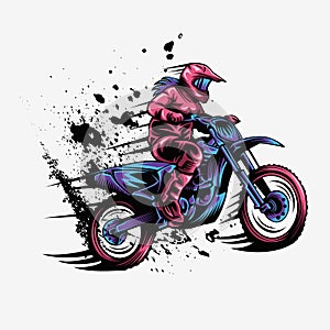 Girl motocross vector design illustration