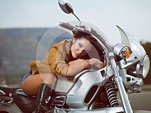 Girl on a motorcycle