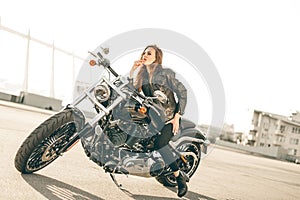 Girl on a motorcycle