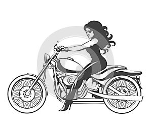 Girl on a Motorcycle photo