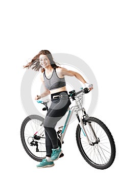 Girl with a mountainbike photo