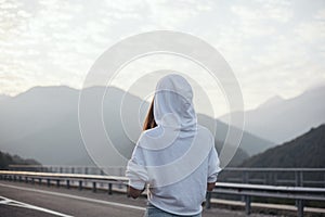 Girl in the mountains