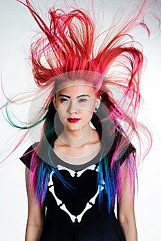 Girl movement colour hair magnificent