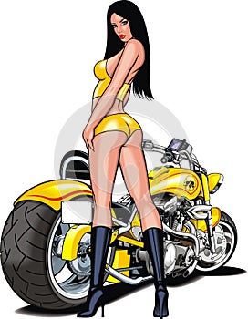 Girl and my original design motorbike
